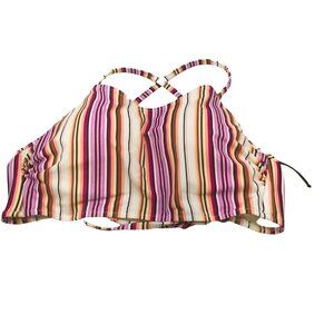 Shade And Shore Women's 36B Lightly Lined Longline Bralette Bikini Swim Top New